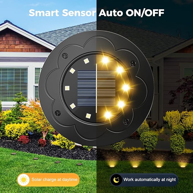 Brightown Solar Lights Outdoor Waterproof, 12 Packs LED In-Ground Lights - Image 4