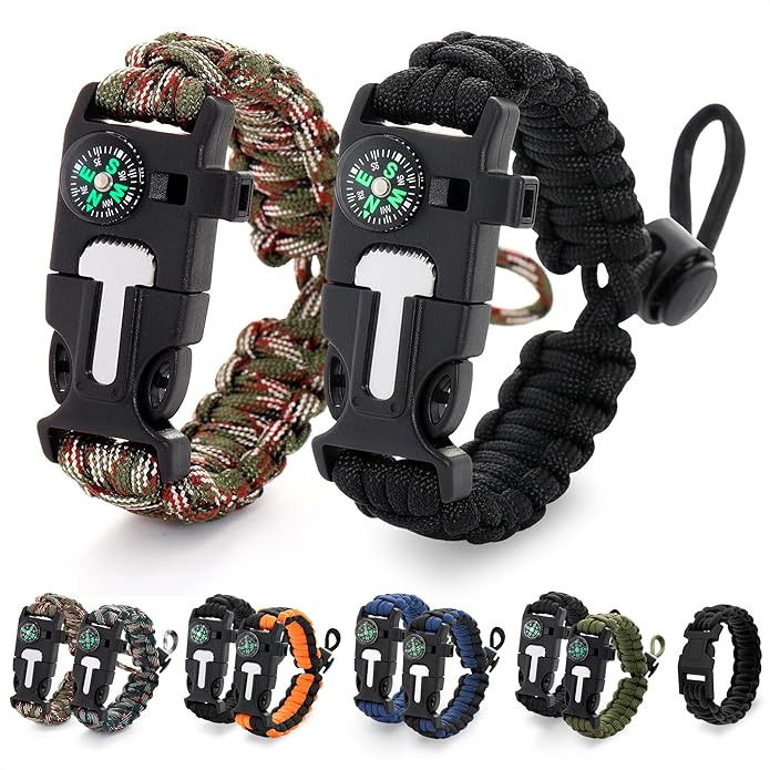 Paracord Bracelets for Men and Women – Adjustable Survival Paracord Bracelet by NADOBA