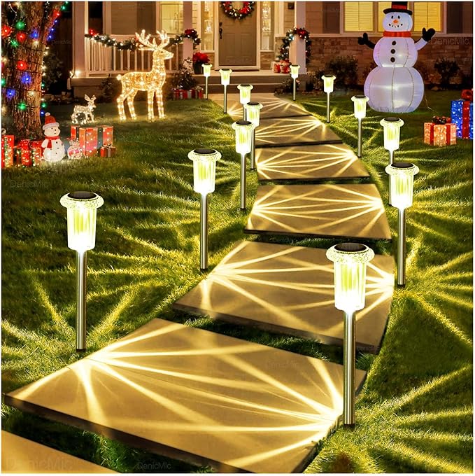 DenicMic Solar Lights Outdoor 15 Pack Waterproof 3000K Warm White LED Stainless - Image 9