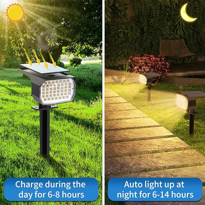 Tadyreal Solar Spot Lights Outdoor 10 Pack, Solar Landscape Spotlights - Image 3