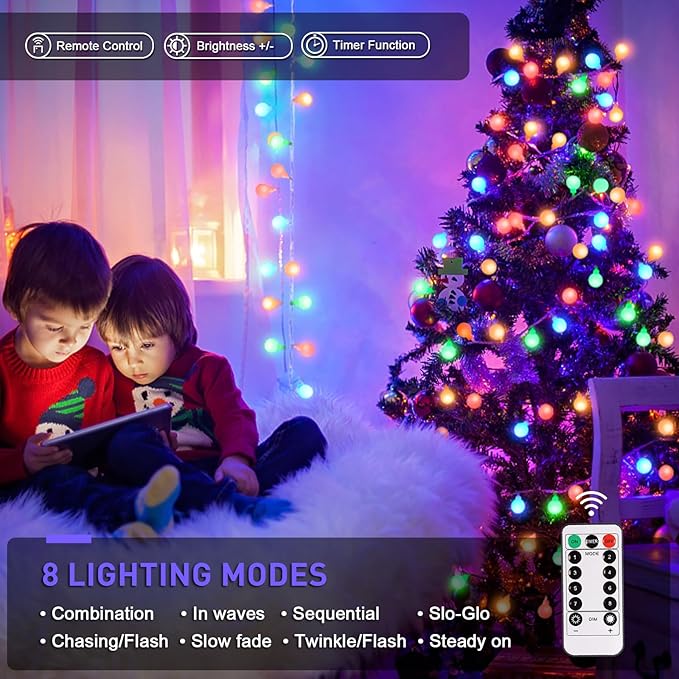 JMEXSUSS 100 LED Battery Operated Christmas Lights Indoor Outdoor Waterproof - Image 6