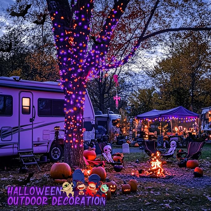 JMEXSUSS Halloween Lights Outdoor, 66FT Purple Orange Lights - Image 4