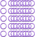 Carabiner Clip 48Pcs Purple Metal Key Ring Clip Circle Keychain Rings Bulk by KJMLDIY