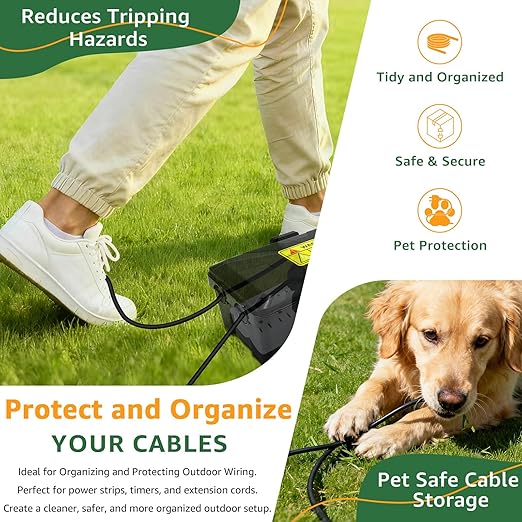 NineLeaf Large Outdoor Electrical Box, IP54 Waterproof Extension Cord Cover - Image 9