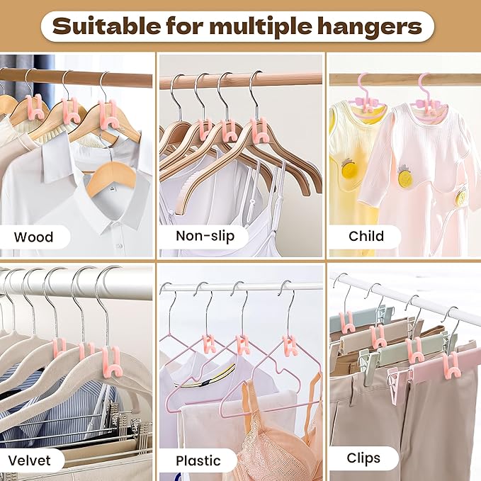 Mlici Clothes Hanger Connector Hooks, 60 Pack Hanger Extender Space Saver - Image 4