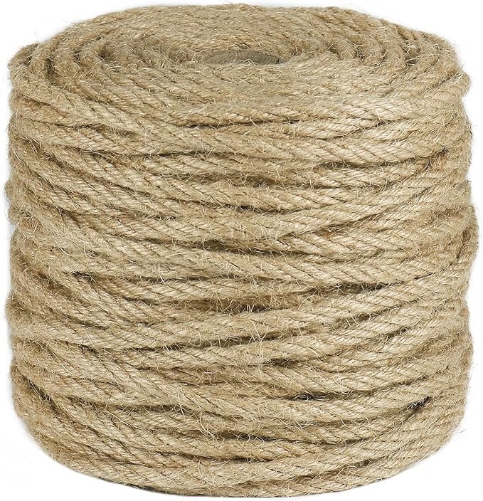 Tenn Well 5mm Jute Rope, 164 Feet 4Ply Twisted Thick Twine Rope by TennWell