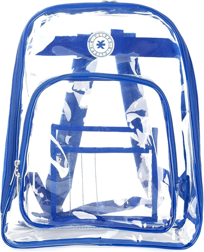 K-Cliffs Large Transparent Backpack Clear Heavy Duty School Bag Durable Student by K-Cliffs