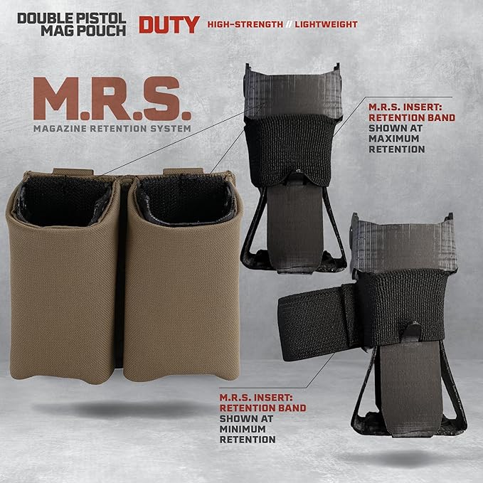 Double Pistol Magazine Pouch, High-Strength Laminate Material, MOLLE Compatible - Image 6