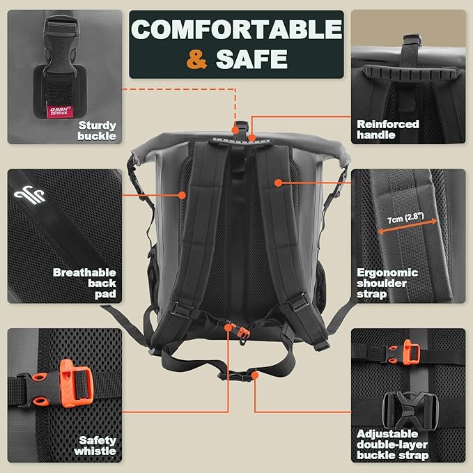 OSAH DRYPAK Waterproof Backpack Dry Bag 25L/35L/55L/85L – Heavy Duty Roll-Top - Image 4