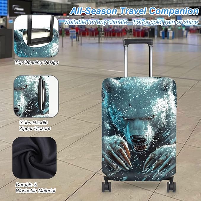 Luggage Cover Protector for 30-32 Inch Suitcases, TSA Approved Elastic Travel - Image 3