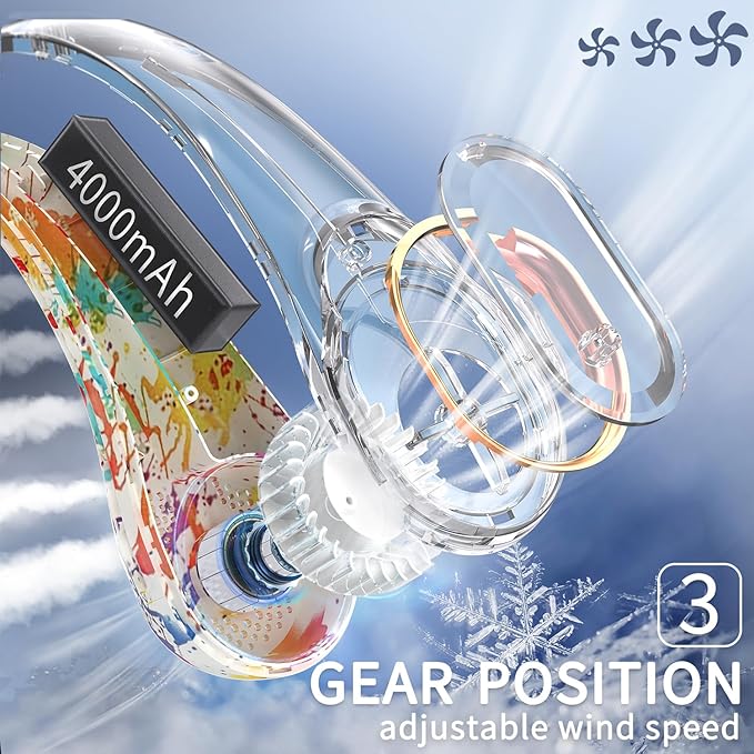 FrSara Neck Fan, Portable Personal Fan Strong Wind, Air Volume, 360° Cooling - Image 4
