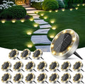 Peasur Solar Ground Lights Outdoor, 18 Pack Flat Solar Powered Disc Lights by Peasur