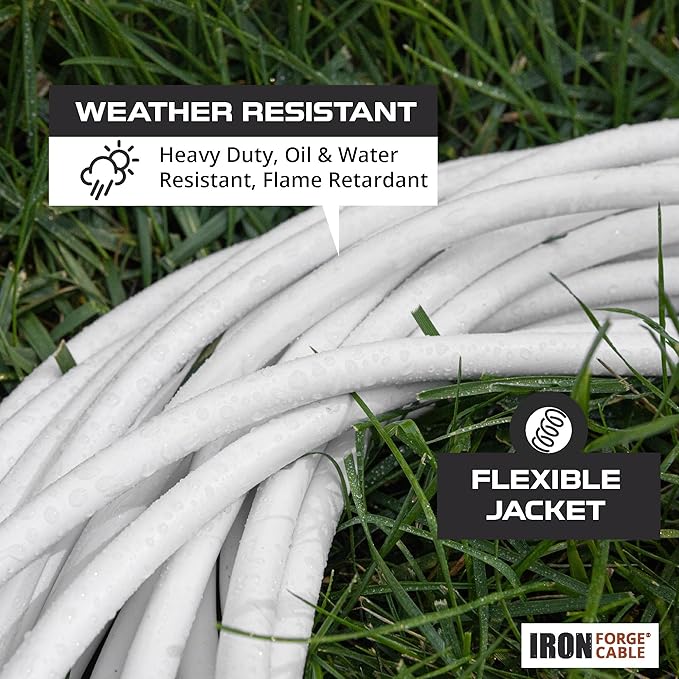 Iron Forge Cable 12 Gauge Outdoor Extension Cord 10 Ft, SJTOW 12/3 Heavy Duty - Image 3