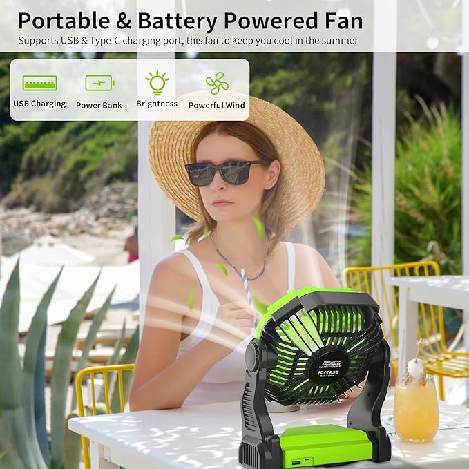Rechargeable Portable Camping Fan - Image 2