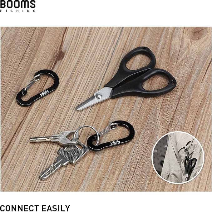 Booms Fishing CC1 Multi-Use Carabiner Clip, 6 Pack Small Caribeener Clips - Image 5