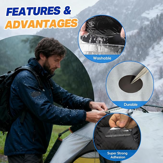 OAZ 35Pcs Down Jacket Repair Patch Kit Pre-Cut Nylon Patches - Image 3