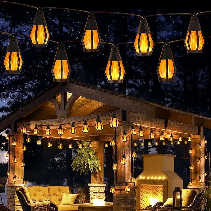 Solar String Lights for Outside, 33Ft Solar Patio Light by Jnaurb