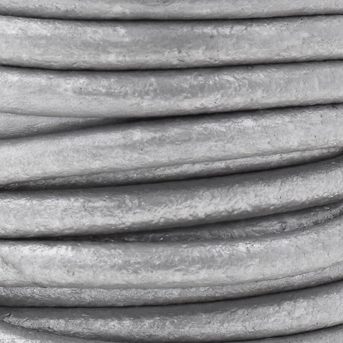 Mandala Crafts Round Genuine Silver Leather Cord - Image 3