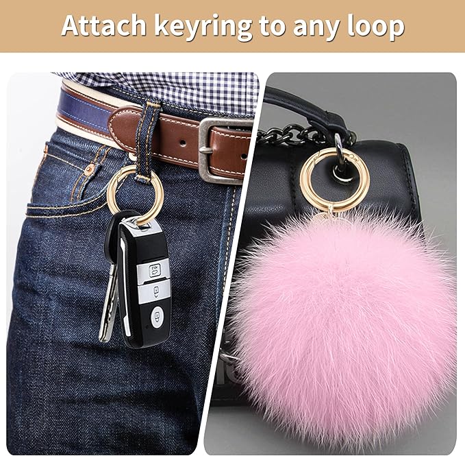Gkeygo Key Ring Clip, 1 Inch Keychain Rings, 8 Pack Round Carabiner Clip - Image 4