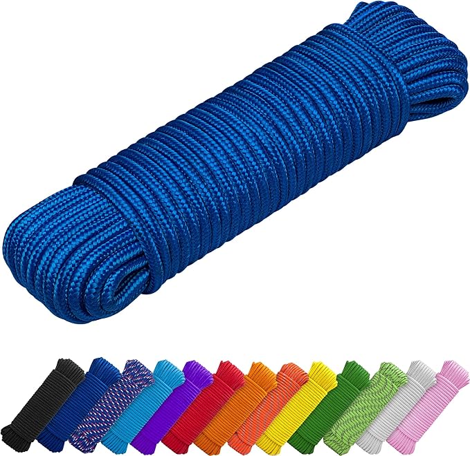 TECEUM Rope – 90 Feet x 3/8 Inch – Blue – Strong All-Purpose Utility Rope – by TECEUM