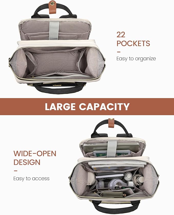 LOVEVOOK Laptop Backpack for Women, 15.6'' Waterproof Nurse Bag Teacher Work - Image 3