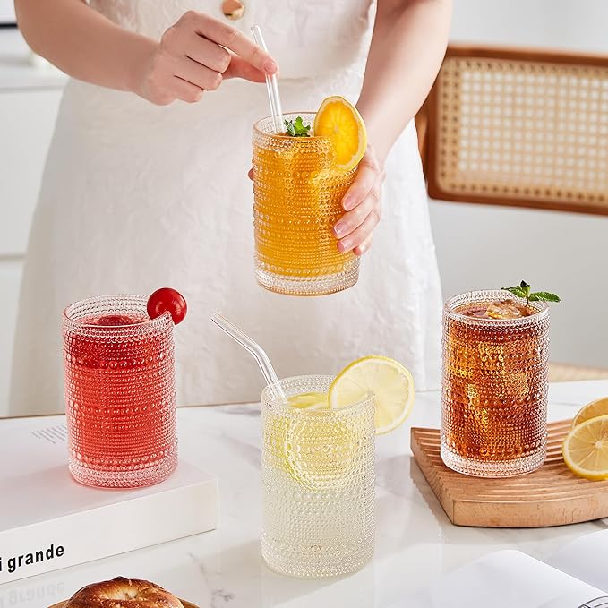 15 oz Clear Hobnail Drinking Glasses - Image 6