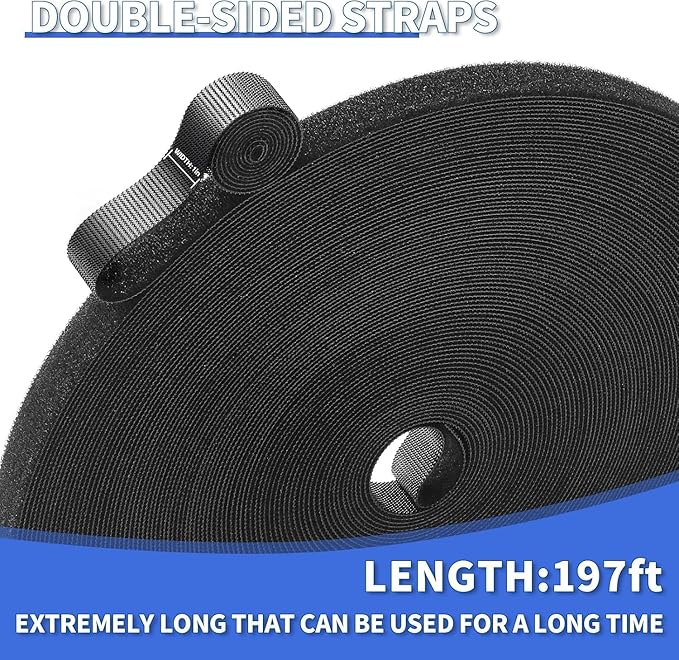 1In x 100Ft Reusable Cable Ties Hook and Loop Roll | Tie Down Straps, Nylon - Image 4