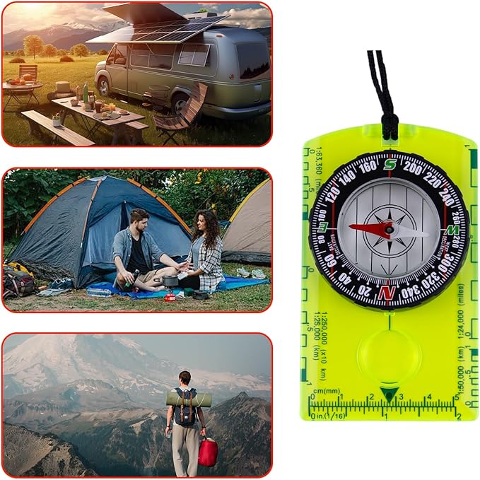 Abvsdu 2 Pieces Orienteering Compass, Superior Hiking Survival Compass - Image 4