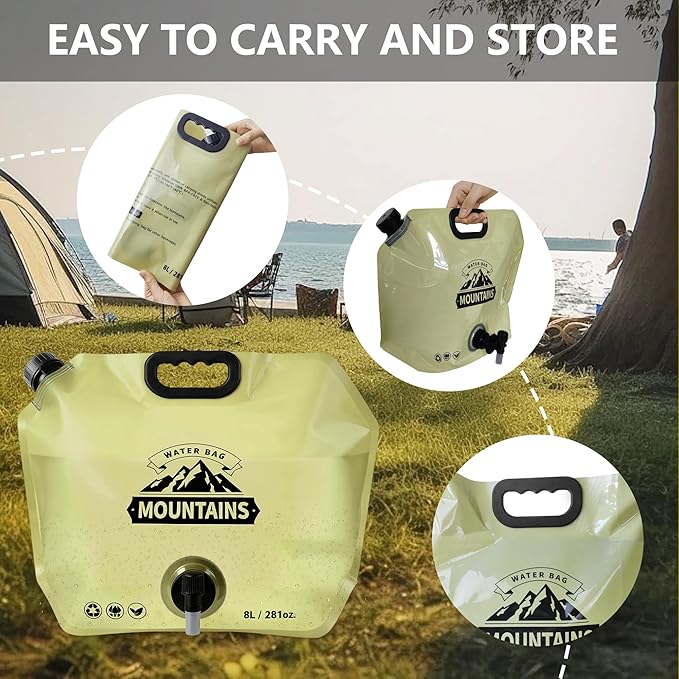 Collapsible 8L Water Storage Bag, BPA-Free Portable Folding Water Jug - Image 4