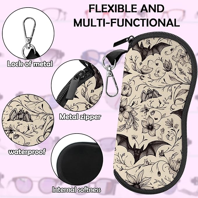 Glasses Case Sunglasses Eyeglass Soft Case Zipper Light Neoprene Pouch - Image 4