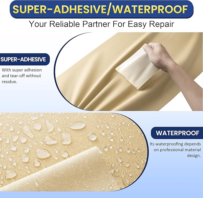 Self-Adhesive Canvas Repair Tape, 8.3" x 11" Waterproof Canvas Repair Patch - Image 3