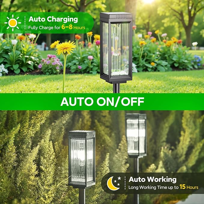 ELECLINK Solar Pathway Lights Outdoor, 8 Pack Upgraded Solar Lights Outdoor - Image 5
