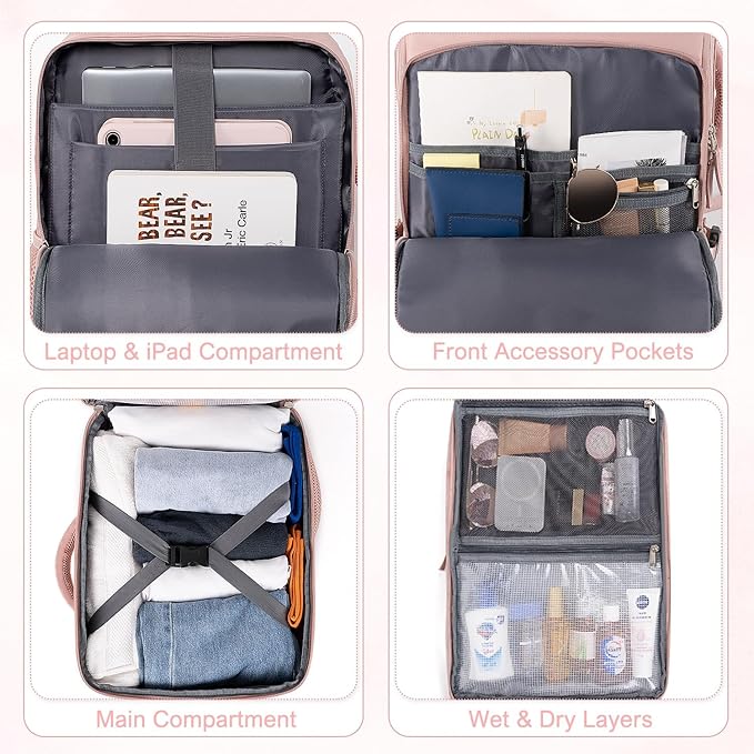 Sinaliy Travel Backpack for Women, Flight Approved Carry On Backpack - Image 7
