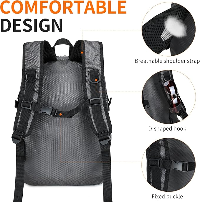 Small Hiking Backpack Travel Lightweight Hiking Packable Daypack - Image 7