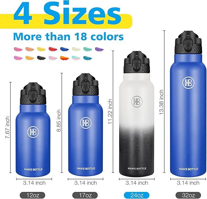 Han's Bottle Sports Water Bottle - 24 Oz - Image 2