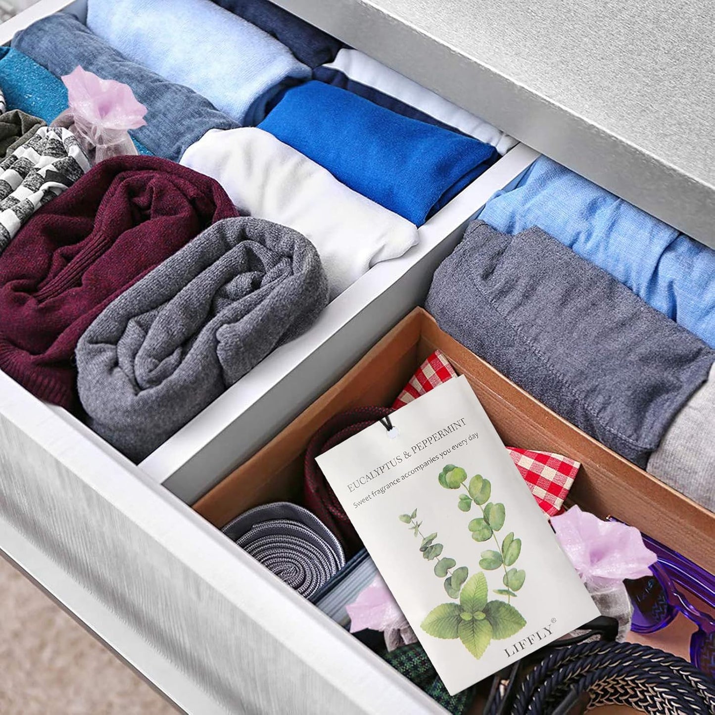 14 Packs Eucalyptus Peppermint Scented Sachets fit Drawers and Closets
