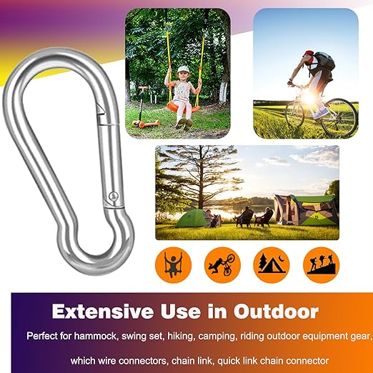 20PCS M4 Heavy Duty Carabiner Clip, 1.57Inch Snap Hook Quick Link Small - Image 4