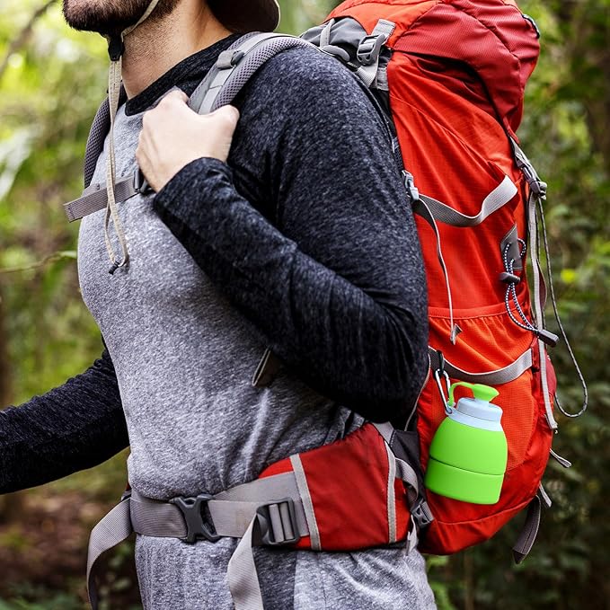 Collapsible Lightweight 20oz Water Bottle, Food-Grade Silicone BPA Free - Image 2