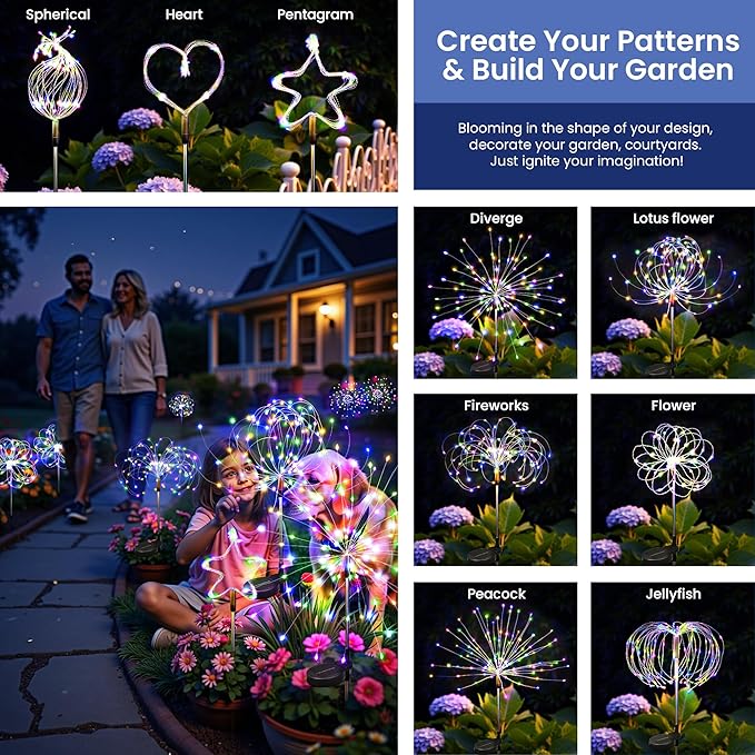 Solar Lights Outdoor, 120LED 6pack Fairy Garden Lights Decor - Image 6