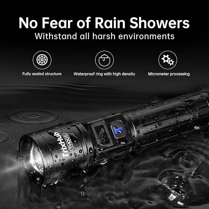 TrixHub Rechargeable Flashlights 2 Pack, Super Bright High Lumens Flash Light - Image 7