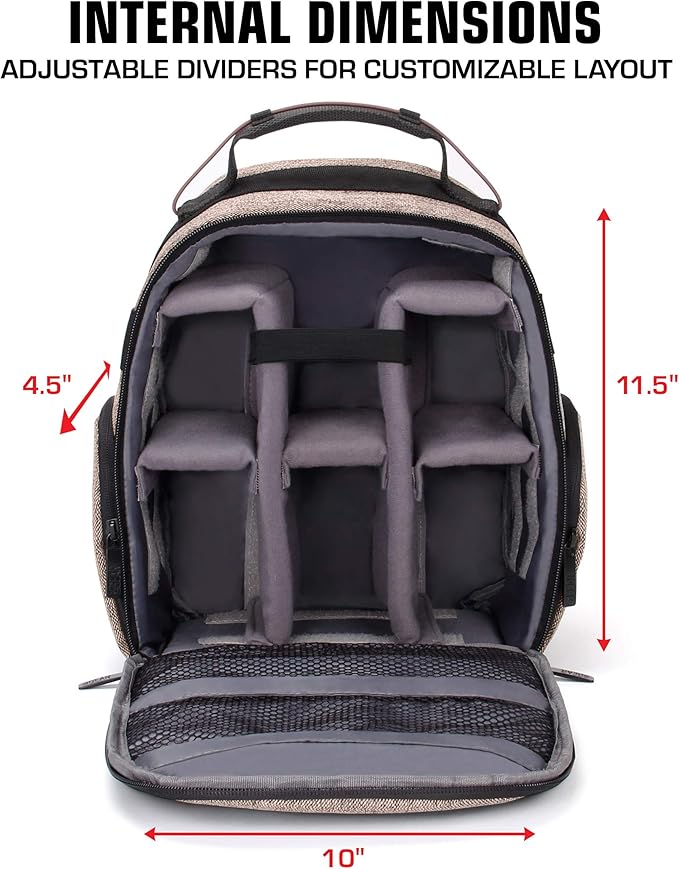 USA Gear Audio Equipment Backpack Fits Audio-Technica System 10, Shure BLX4 - Image 2