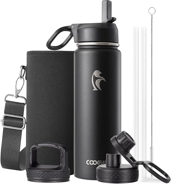 Coolflask Water Bottle 20 oz Insulated by Coolflask