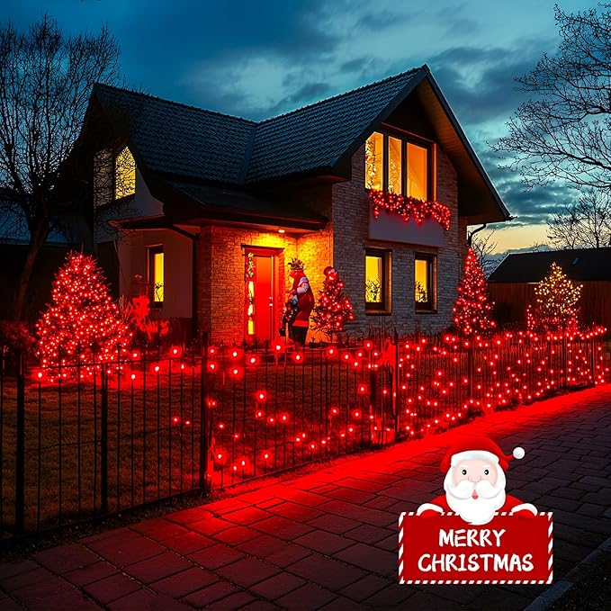 JMEXSUSS 150 LED Red Christmas Lights Indoor Outdoor Waterproof, Connectable 59 - Image 7