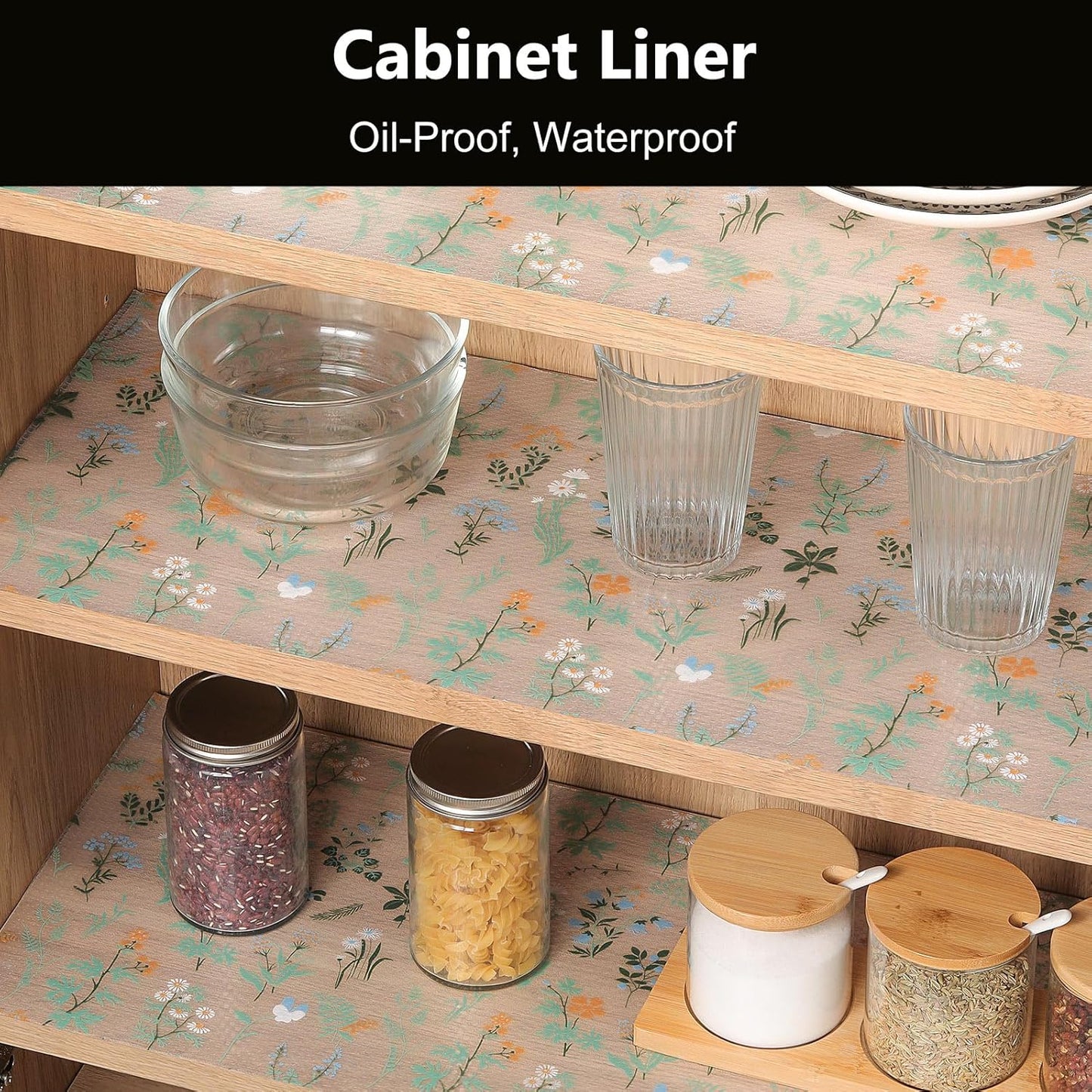INNOLITES Shelf Liners for Kitchen Cabinets – Drawer Liner Waterproof & Oil-Proof, Non-Adhesive EVA Mat – Durable & Washable – for Shelves, Cupboard, Dresser 17.7" x 197"