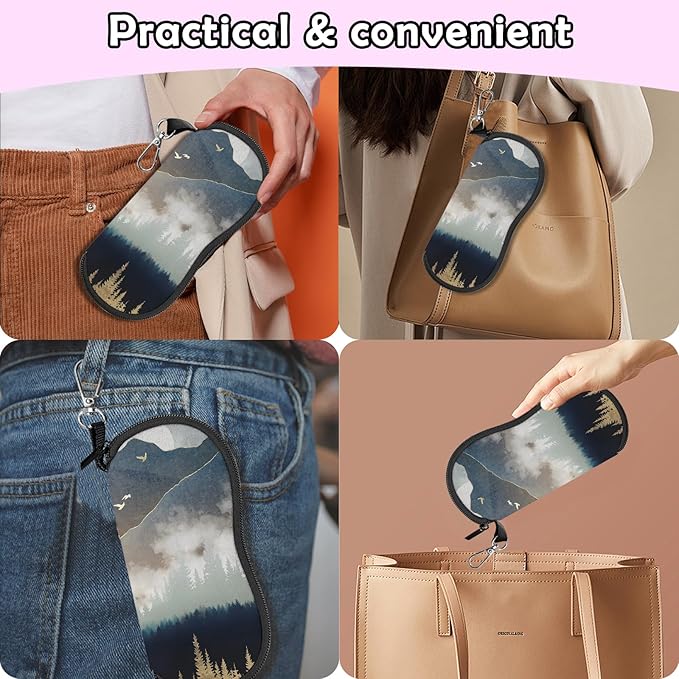 Glasses Case Sunglasses Eyeglass Soft Case Zipper Light Neoprene Pouch - Image 7