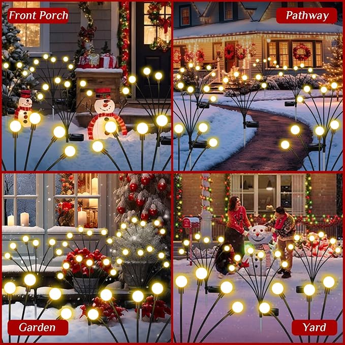 ZFNN Solar Garden Lights Outdoor, 10 Pack 60 LED Solar Firefly Lights, Swaying - Image 9
