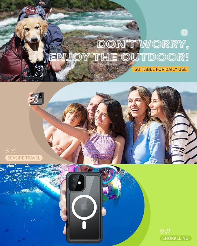 Lanhiem for iPhone 12 Magnetic Case, IP68 Waterproof Dustproof Case - Image 7
