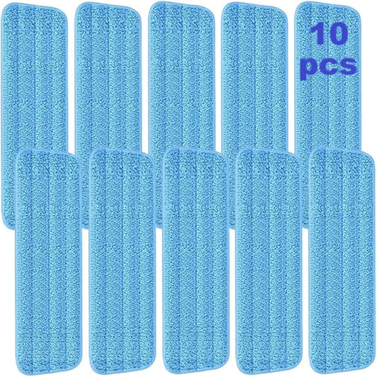 10 Pcs Reusable Mop Pads,16.5 Inch Microfiber Wet Dry Floor Clean Mop Pad Refill Compatible with Swiffer PowerMop Bona Mop & Other 13-16 Inch Spray Mop