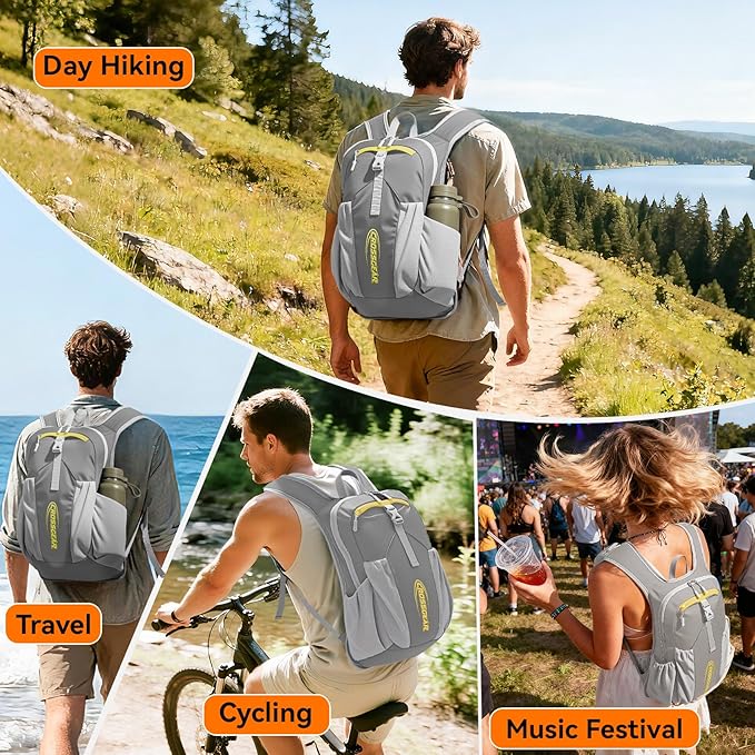 16L Small Hiking Backpack, CROSSGEAR Lightweight Waterproof Foldable Backpack - Image 8