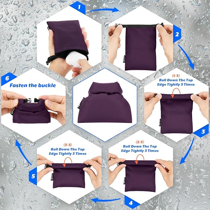 Cosmos 3 Pcs Waterproof Dry Bag, Mini Waterproof Pouch Portable Dry Sacks Small - Image 5